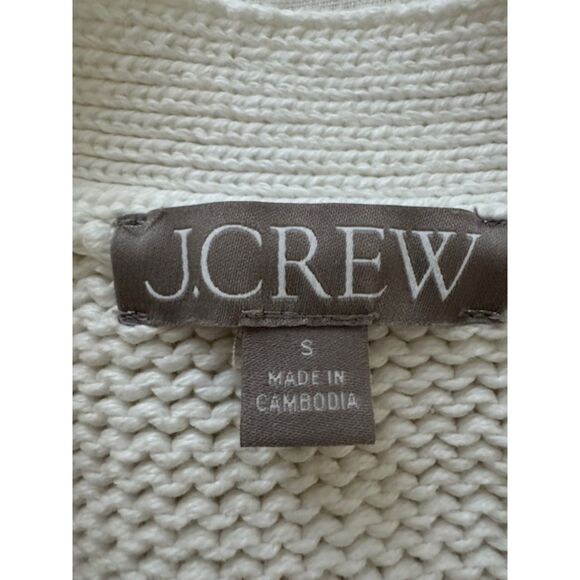 J.Crew Heritage cotton relaxed cardigan, Ivory, Size S - Picture 4 of 8